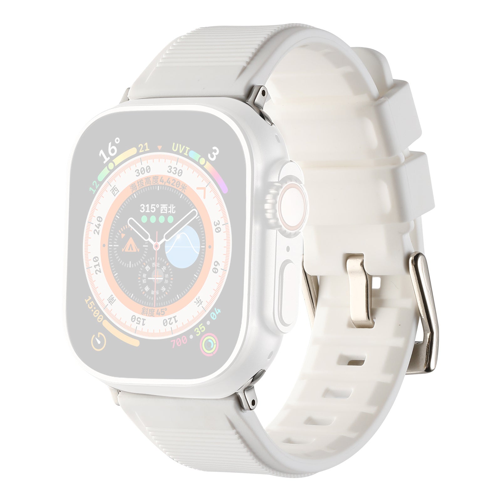 Uniqkart for Apple Watch Series 8 7 41mm / 6 5 4 SE (2022) SE 40mm / 3 2 1 38mm Silicone Watch Strap Dual Loop Watch Band - White Uniqkart for Apple Watch Series 8 7 41mm / 6 5 4 SE (2022) SE 40mm / 3 2 1 38mm Silicone Watch Strap Dual Loop Watch Band - White